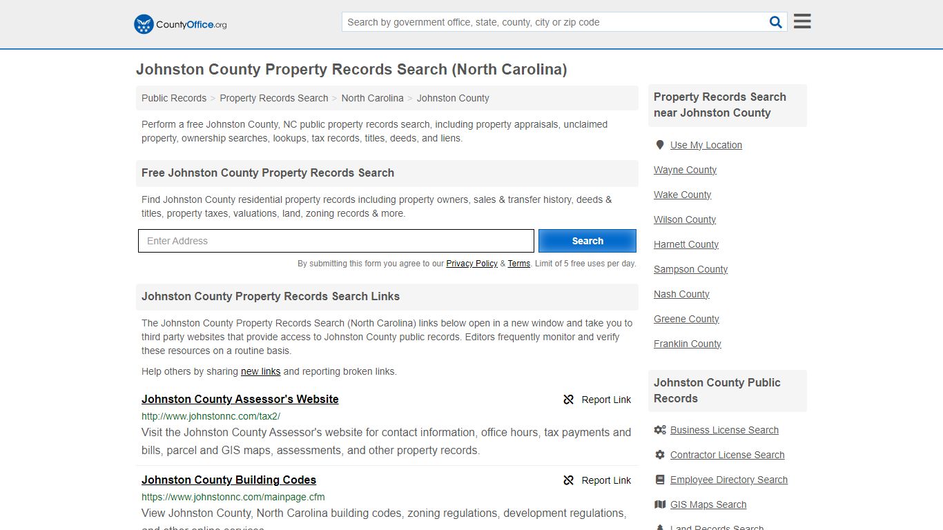 Johnston County Property Records Search (North Carolina) - County Office